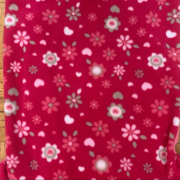 🌟3/$15🌟Disney Pink Floral Baby Minnie Mouse Fleece Footie Pajamas Onesie Sz 12M - Picture 6 of 9